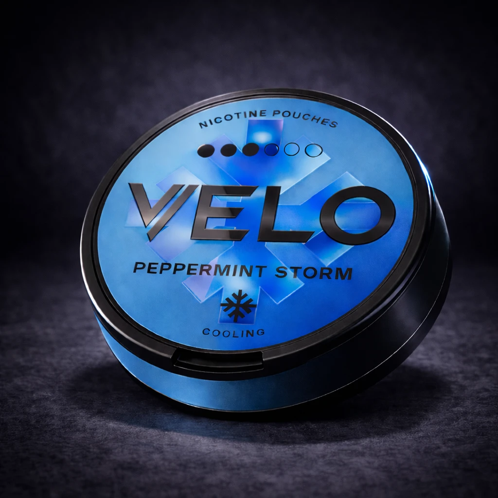 VELO NICOTINE POUCHES PEPPERMINT STORM (10MG) 1 VELO NICOTINE POUCHES PEPPERMINT STORM (10MG)