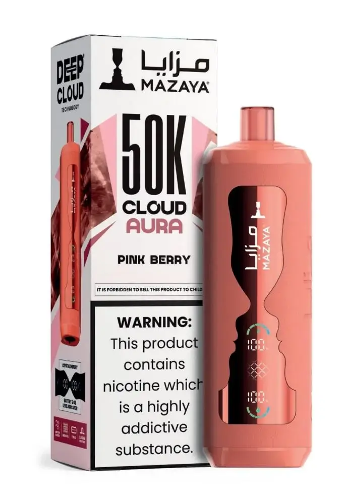 MAZAYA SHISHA - PINK BERRY - 50000 Puffs Disposable ( RECHARGEABLE ) 1 MAZAYA SHISHA - PINK BERRY - 50000 Puffs Disposable ( RECHARGEABLE )