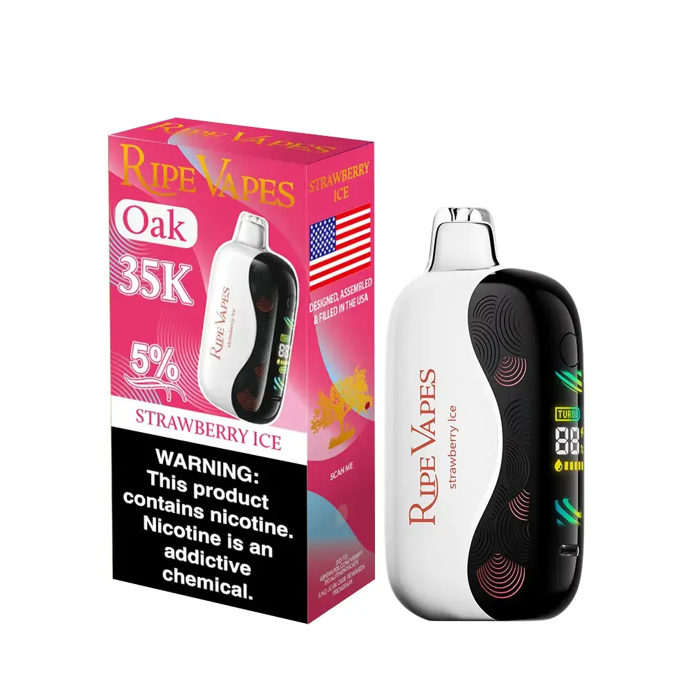 RIPE VAPES OAK Disposable 35000 puffs - STRAWBERRY ICE - ( RECHARGEABLE ) 50MG 1 RIPE VAPES OAK Disposable 35000 puffs - STRAWBERRY ICE - ( RECHARGEABLE ) 50MG